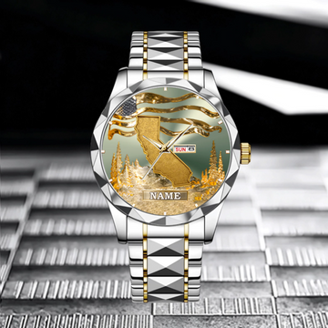 The State Pride Customized Watch - Personalized State and Name - Memorial Gift