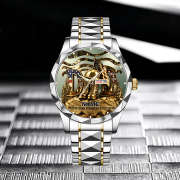The Veteran The Myth The Legend - Personalized Veteran Watch - Custom Name Gift For Dad