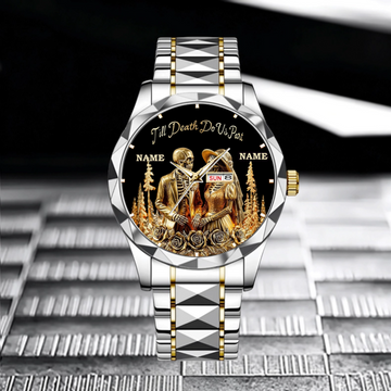 Till Death Do Us Part Customized Watch - Personalized Name Couple Watch - Gift For Him_Her