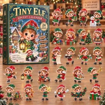 Tiny Elf Advent Calendar 2026 - 24-Day Countdown, Acrylic Charms