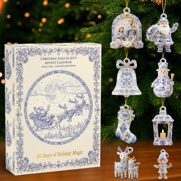 Toile De Jouy Advent Calenda Christmas Holiday Advent Calendar Classic Advent Calendar Blind Box Christmas Gifts