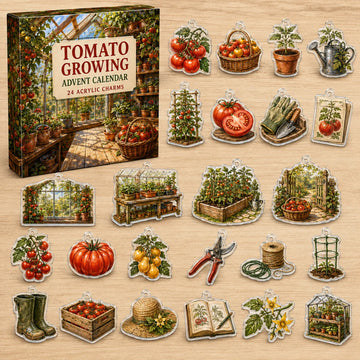 Tomato Growing Advent Calendar 2026 - 24-Day Countdown, Acrylic Charms