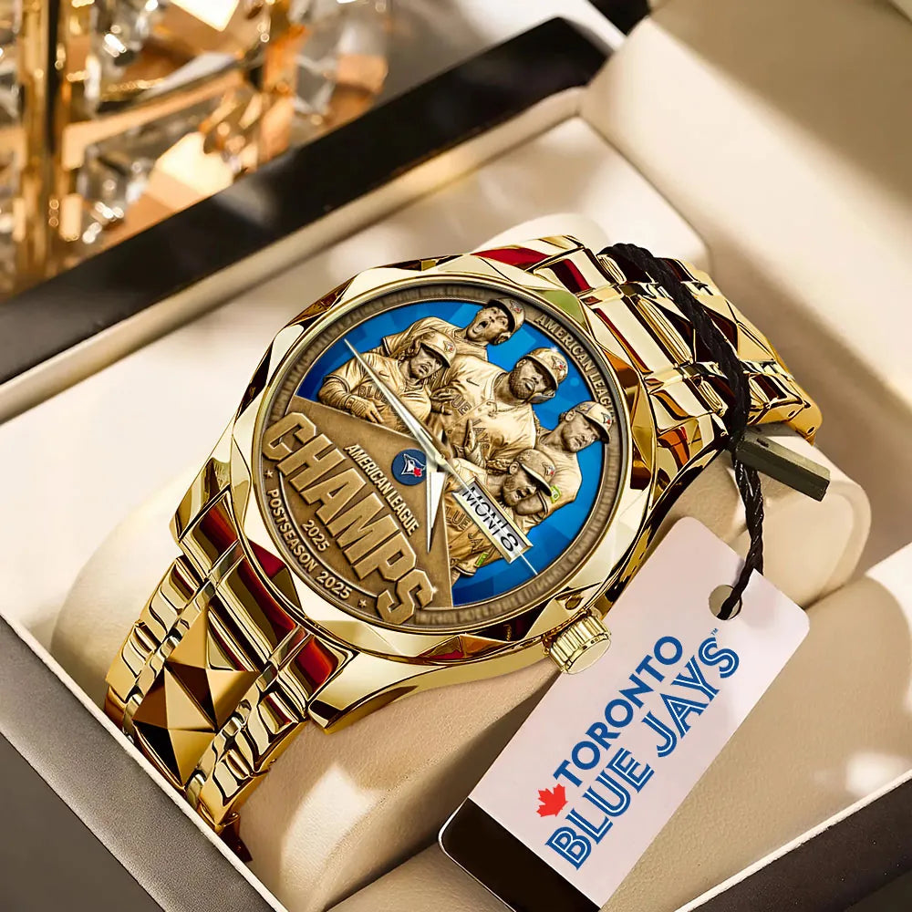 Toronto Blue Jays 2025 American League Champions Alloy Luxury Quartz Watch-PFZ10178