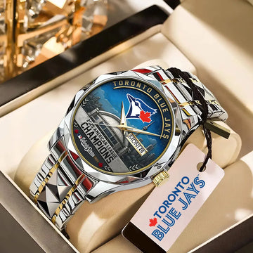 Toronto Blue Jays 2025 American League Champions Alloy Luxury Quartz Watch-PFZ10179