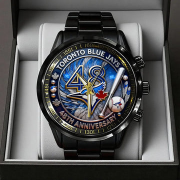 Toronto Blue Jays 48th Anniversary Black Stainless Steel Watch-PX1162