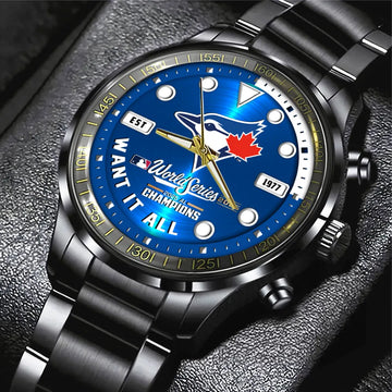 Toronto Blue Jays World Series 2025 Black Stainless Steel Watch-PX1168
