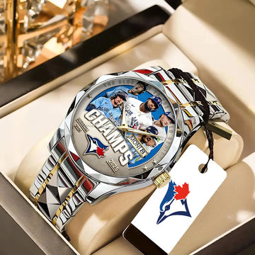 Toronto Blue Jays 2025 American League Champions Alloy Luxury Quartz Watch-PFZ10181