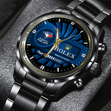 Toronto Blue Jays Black Stainless Steel Watch-PX1106