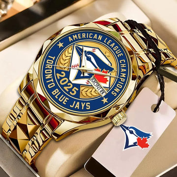Toronto Blue Jays 2025 American League Champions Alloy Luxury Quartz Watch-PFZ10177