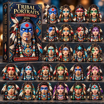 Tribal Portraits Advent Calendar 2026 - 24-Day Countdown, Acrylic Charms