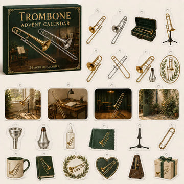 Trombone Advent Calendar 2026 - 24-Day Countdown, Acrylic Charms