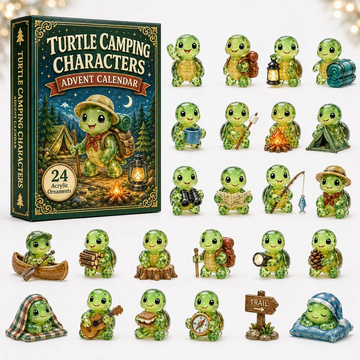 Turtle Camping Advent Calendar 2026 - 24-Day Countdown, Acrylic Charms Every Day Bring New Suprises