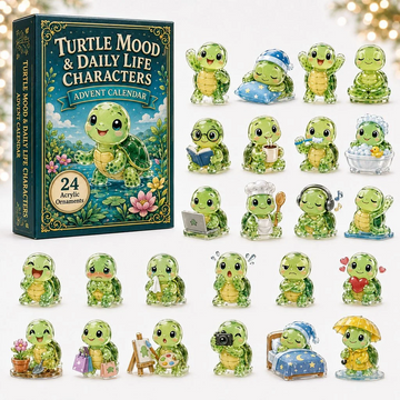 Turtle Life Advent Calendar 2026 - 24-Day Countdown, Acrylic Charms Every Day Bring New Suprises