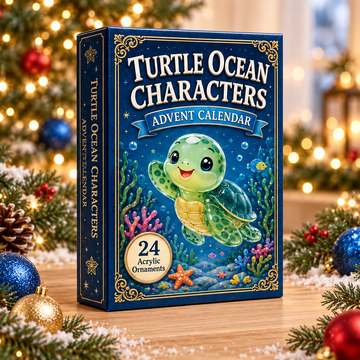 Turtle Ocean Characters Advent Calendar 2026 24 Day Festive Countdown Acrylic Charms Blind Box Gift For Animal Lovers