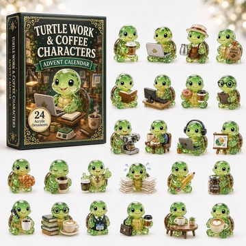 Turtle Office Advent Calendar 2026 - 24-Day Countdown, Acrylic Charms Every Day Bring New Suprises