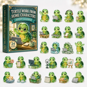 Turtle Remote Work Advent Calendar 2026 - 24-Day Countdown, Acrylic Charms Every Day Bring New Suprises