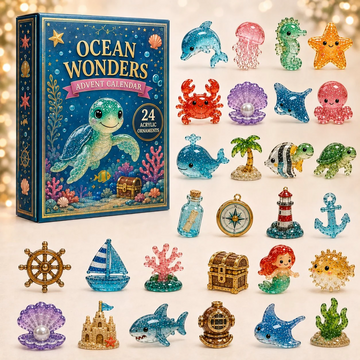 Turtle Sea Wonder Advent Calendar 2026 - 24-Day Countdown, Acrylic Charms Every Day Bring New Suprises
