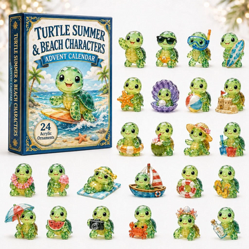 Turtle Summer Advent Calendar 2026 - 24-Day Countdown, Acrylic Charms Every Day Bring New Suprises