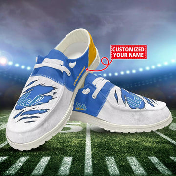 UCLA Bruins NCAA Personalized Hey Dude Sports Shoes Custom Name Design Perfect Gift For Fans
