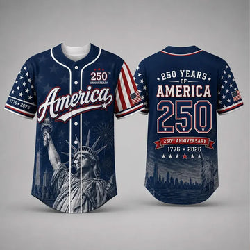 USA 250 Years Anniversary Baseball Jersey, America 1776-2026 Patriotic Shirt, Statue of Liberty 4th of July Shirt 685248