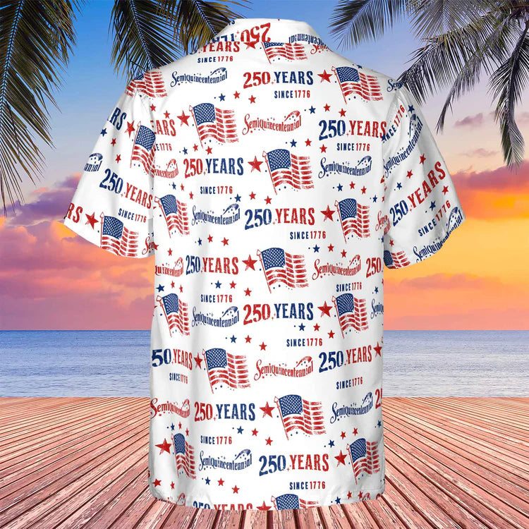 USA 250 Years Anniversary Hawaii Shirt   Retro American Flag 1776 AOP Shirt   4th of July AOP Hawaii Shirt 684353