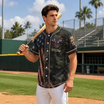 USA 250 Years Of Freedom Baseball Jersey, Patriotic Eagle 1776-2026 Independence Day Shirt, 4th Of July Jersey 685327