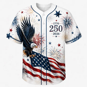 USA 250th Baseball Jersey  Custom 1776-2026 Patriotic Shirt 4th of July Family Matching Outfits Independence Day Button Up