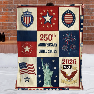 USA 250th Anniversary Customized Blanket – Personalized Name – Gift For Patriot0001
