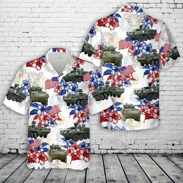 US Army Stryker Tank Flag Hawaiian Shirt HO3092