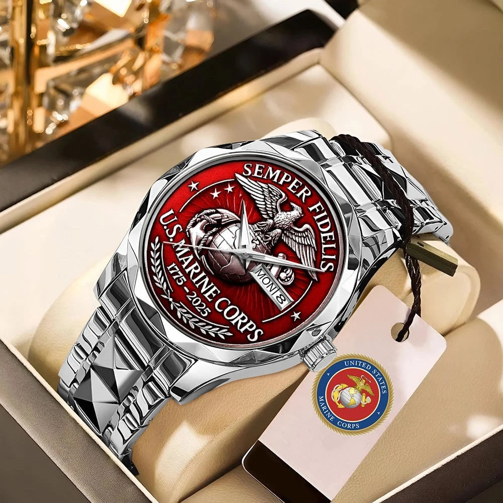 US Marine Corps 250th Anniversary 2025 Alloy Luxury Quartz Watch