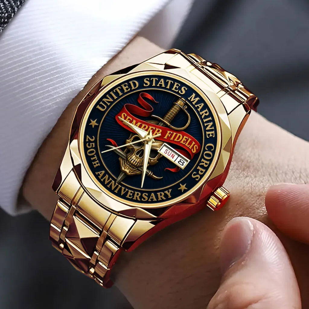 US Marine Corps 250th Anniversary Alloy Luxury Quartz Watch – TMTHU1350