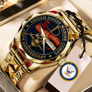 US Marine Corps 250th Anniversary Alloy Luxury Quartz Watch – TMTHU1350