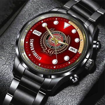 US Marine Corps Black Stainless Steel Watch – MAITM 12199