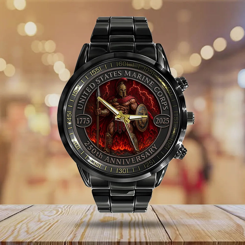 US Marine Corps Black Stainless Steel Watch – MAITM 12331