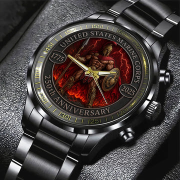 US Marine Corps Black Stainless Steel Watch – MAITM 12331