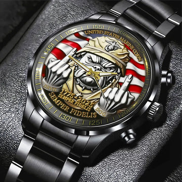US Marine Corps Black Stainless Steel Watch – MAITM 12464