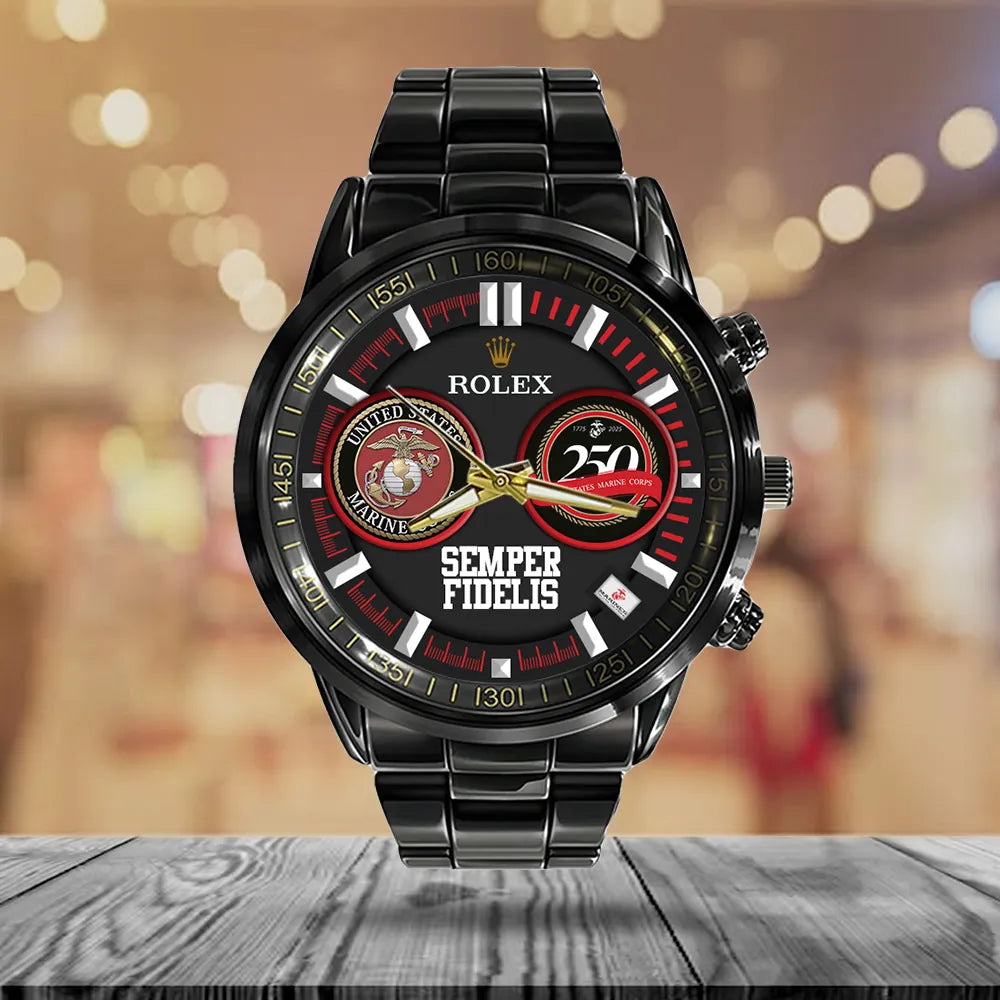 US Marine Corps x Rolex Black Stainless Steel Watch – MAITM 12170
