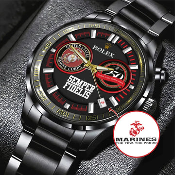 US Marine Corps x Rolex Black Stainless Steel Watch – MAITM 12170