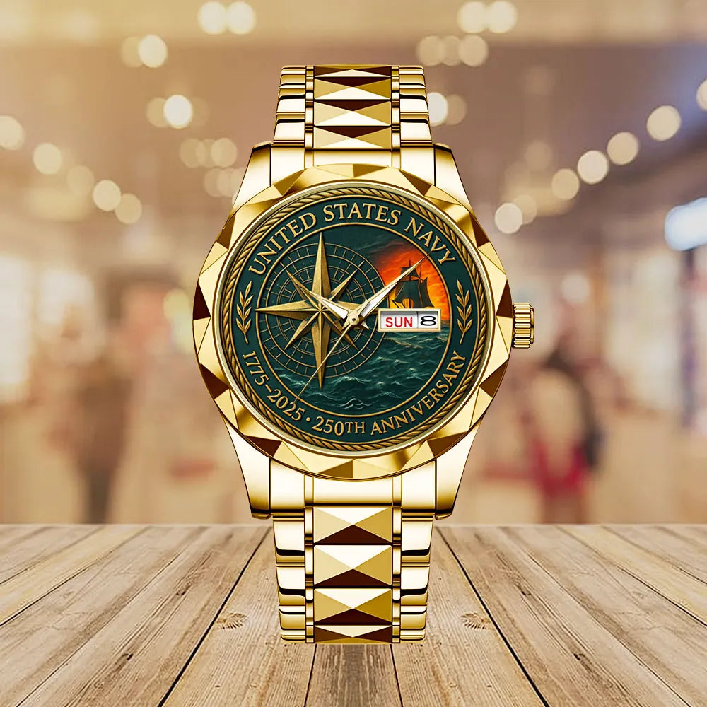 US Navy 250th Anniversary Alloy Luxury Quartz Watch – MAITM13271