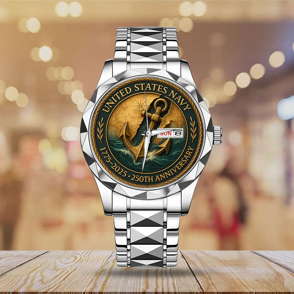US Navy 250th Anniversary Alloy Luxury Quartz Watch – MAITM13275