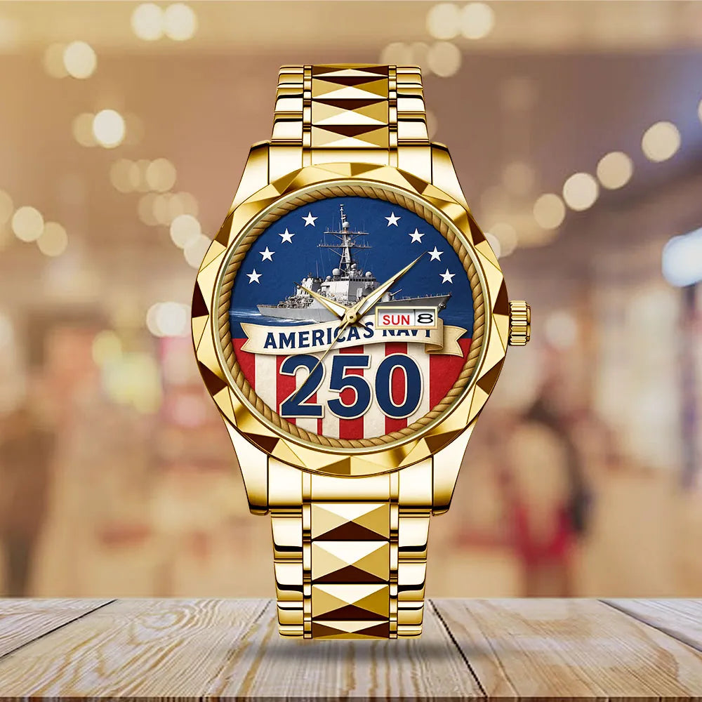US Navy 250th Anniversary Alloy Luxury Quartz Watch – MAITM13378