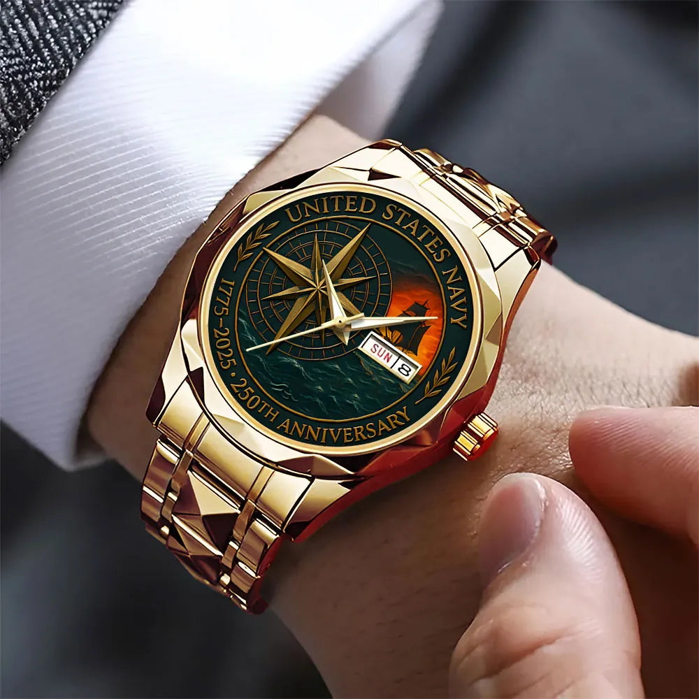 US Navy 250th Anniversary Alloy Luxury Quartz Watch – TANTN17235