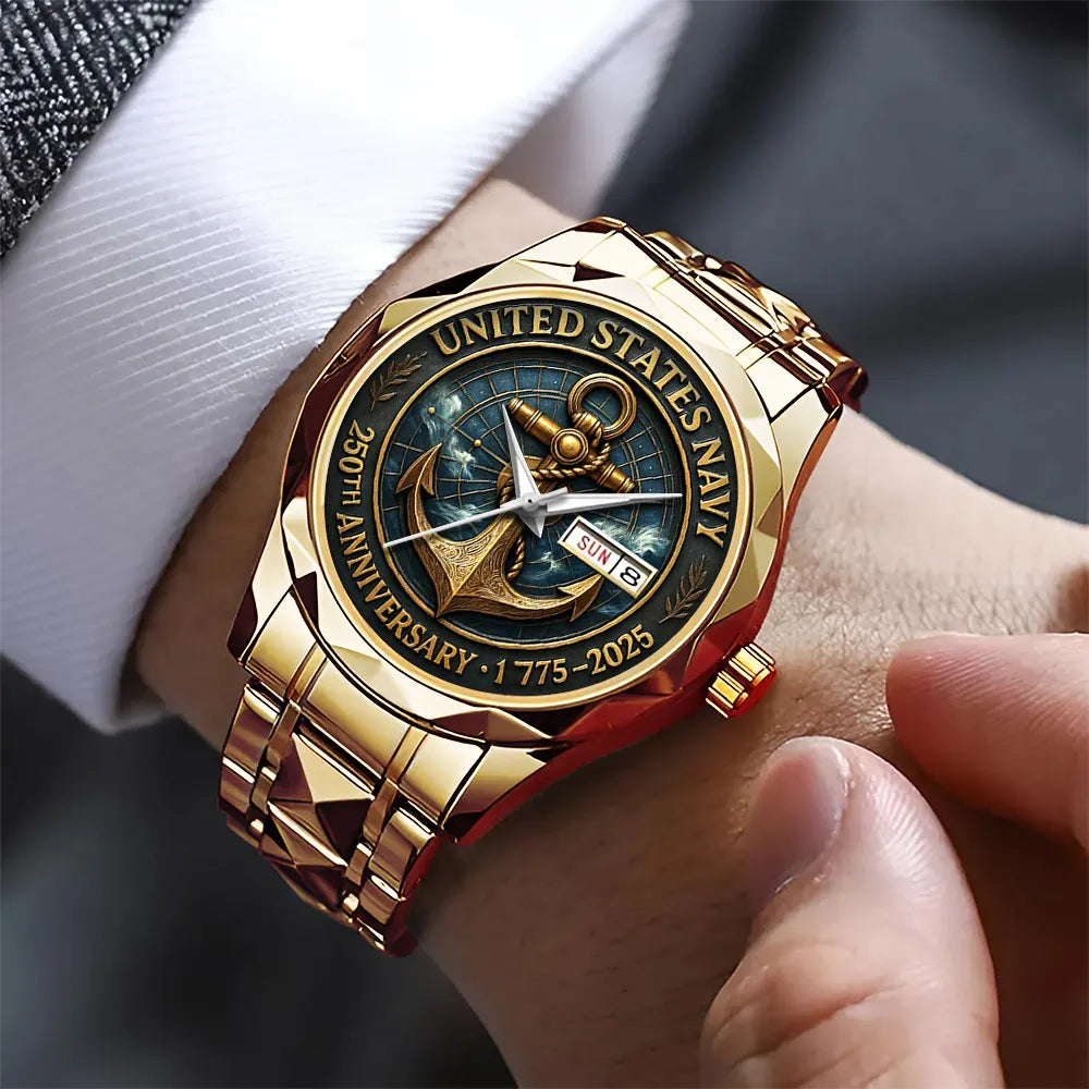 US Navy 250th Anniversary Alloy Luxury Quartz Watch – TANTN17366