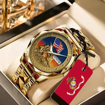 US Marine Corps 250th Anniversary Alloy Luxury Quartz Watch-PFZ10199