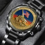 US Marine Corps 250th Anniversary Black Stainless Steel Watch-PX1146
