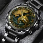 US Navy 250th Anniversary Black Stainless Steel Watch-PX1028