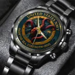 US Navy 250th Anniversary Black Stainless Steel Watch-PX1047