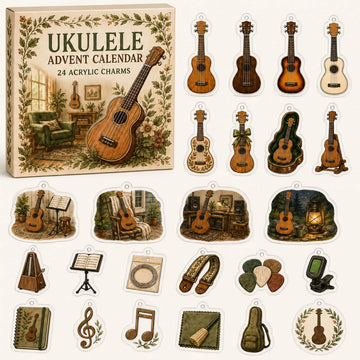 Ukulele Advent Calendar 2026 - 24-Day Countdown, Acrylic Charms