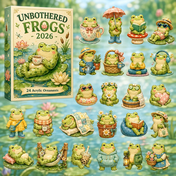 Unbothered Frogs Advent Calendar 2026 - 24-Day Countdown, Acrylic Charms Every Day Bring New Suprises