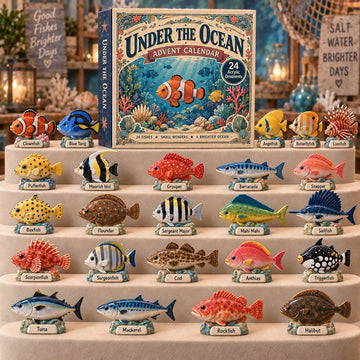 Under The Ocean advent calendar 2026 - 24-Day Countdown, Acrylic Charms